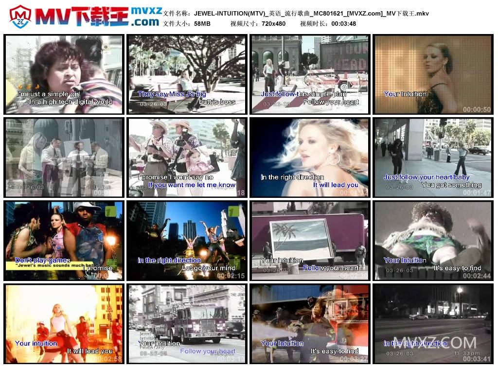 JEWEL-INTUITION(MTV)_英语_流行歌曲_MC801621